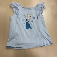 UNIQLO ディズニー　エルサ フリルTシャツ 水色 100cm