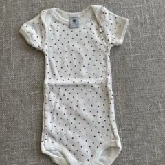 プチバトー オーガニックコットン ハート ドットロンパース