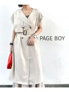 PAGEBOY トレンチ風ロングジレワンピース ベルト付き フリーサイズ 美品