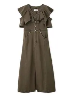 美品 LILY BROWNリリーブラウンデニムフリルワンピース