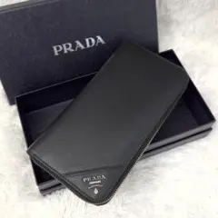 RFID内蔵✨PRADAプラダ サフィアーノ 財布 ラウンドファスナー ブラック