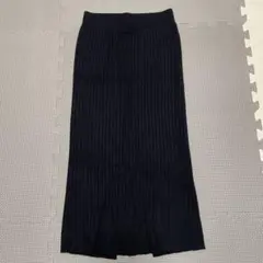 【GRL】リブタイトスカート　黒 M スリット　シンプル　ロング丈　大人可愛い