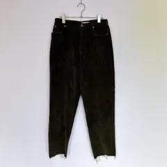 ジョーンズニューヨーク コーデュロイ パンツ カットオフ 6 茶 切りっぱなし