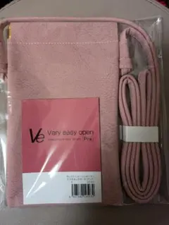 Vary easy open スマホポーチ ピンク