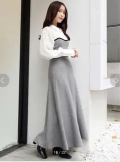 【値下げ中】マーキュリーデュオ　シャツドッキングヘリンボーン柄ニットワンピース