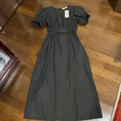 新品　レイビームス　半袖パフワンピース　ブラック　サイズ0