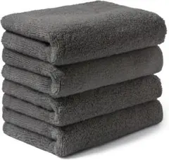 フェイスタオル 綿 厚手 吸水 34×80cm グレー 4枚 257K1699
