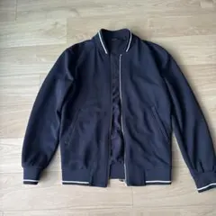 ZARA ネイビー 鹿子素材薄地スタジャン　　新品　メンズSサイズ