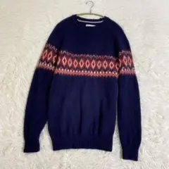 デラックス　クロージング　ウールニット　セーター　M メンズ　ダークネイビー