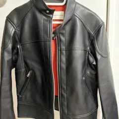 黒レザージャケット スタンドカラー