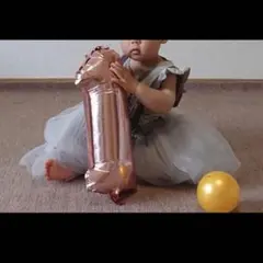 チュールスカート グレー　リボン　ベビー