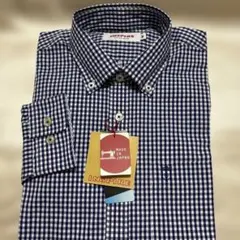 【新品未使用】INSPIRE ネイビー/ホワイト チェックシャツ M 日本製