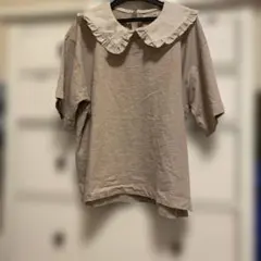 Samansa Mos2 フリル襟 Tシャツ Fサイズ