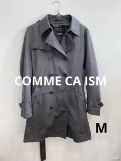 美品 COMME CA ISM ミドル丈 トレンチコート グレー M