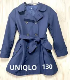 UNIQLO キッズ　トレンチコート　ネイビー　130cm