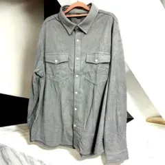 メンズ　コーデュロイ長袖シャツ　2XL グレー　未使用