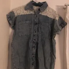 INGNI 半袖 デニムレースシャツ M