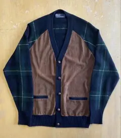 POLO Ralph Lauren レザー タータンチェック カーディガン Mのサムネイル