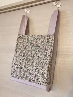 レジ袋型マイバッグ☆リバティ生地使用☆チャイブ（スモーキーピンク）