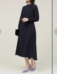 ADAM ET ROPE' ネイビー 長袖 ワンピース