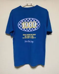 WEGO Tシャツ ブルー 1989 ロゴ メンズ L