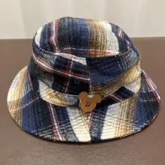 【ミッキーマウス】日本製 チェック柄 バケットハット