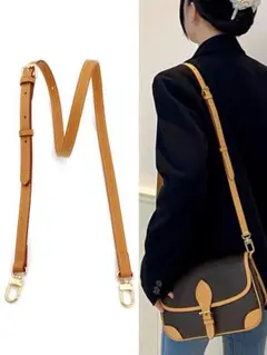 ブラウン皮革ストラップワイドショルダーストラップアクセサリー120cm