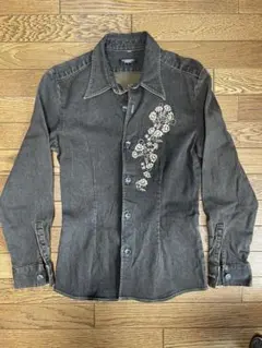 トルネードマート レースアップ デニムジャケット 編み込み コート ダメージ加工 TORNADO MART∴ハイテンションムラデニムジャケット / TORNADO