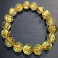 ⭐︎【天然】タイチンルチルクオーツ ブレスレット 12mm 43.8g - メルカリ