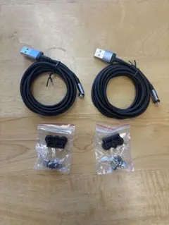 マグネットUSB充電ケーブル 2本 2mx2 三種類端子2セット ６個