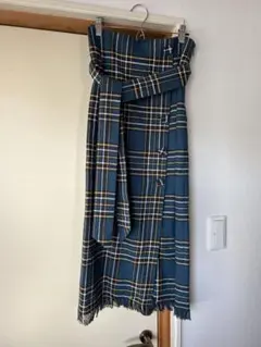 Mila Owen グリーンチェックロングスカート サイズ1