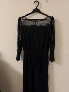 【美品】ロペピクニック_ブラックレースロングドレス/ワンピース 38
