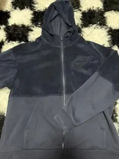 NIKE フリース ジップアップパーカー ネイビー L