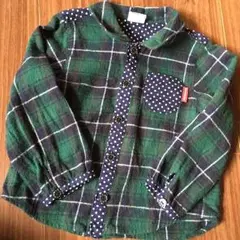 mou jon Jon☆90サイズ☆あったかい長袖チェックシャツ