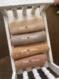 ニューボーンフォト用おくるみ・茶色ベージュセット