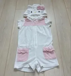 キティちゃん パイル生地 キッズ なりきりロンパース 110cm