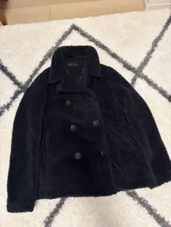 ネイビー ダブルブレスト フリースジャケット　UNIQLO