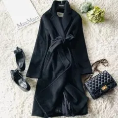 42大きめ✨現行 美品 マックスマーラ マニュエラコート キャメル100% 黒