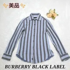 ✨美品✨バーバリーブラックレーベル ストライプシャツ ホースロゴ サイズM