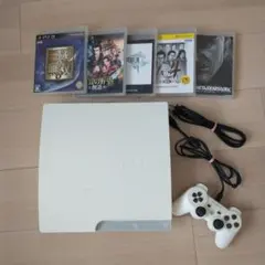 PlayStation 3 本体 コントローラー付き　ホワイト　ソフト5枚セット