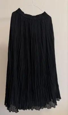【古着】ブラック プリーツロングスカート