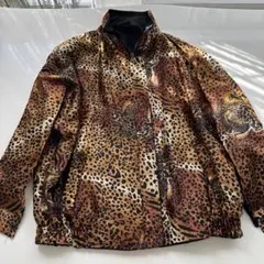 レオパード柄　ヒョウ柄　ジップアップジャケット