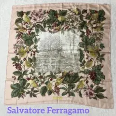 極美品✨サルヴァトーレフェラガモ 大判スカーフ ストール シルク 花柄 イタリア 美品 フェラガモ Ferragamo シルク ストール ショール 花柄 極美