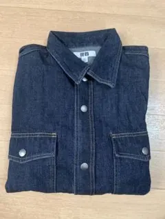 新品未使用　UNIQLOダークデニム 長袖シャツジャケット　140