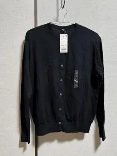 【新品】 ユニクロ UVカットスーピマコットンクルーネックカーディガン Lのサムネイル