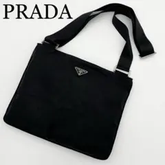 PRADA ショルダーバッグ　三角ロゴ　テスート　ナイロン　レザー　白タグ