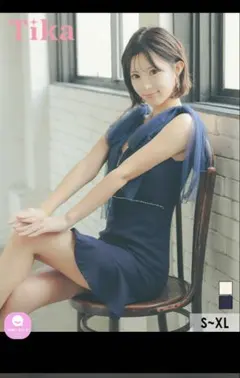 タイトミニドレス 谷間 バストジップ ノースリーブ チュールリボン ツイード