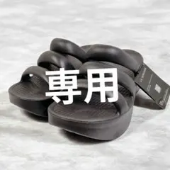 【新品】ワークマン女子 厚底サンダル M ブラックLA SUNCHER 黒のサムネイル