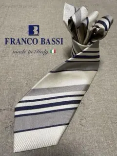 新品】FRANCO BASSI／WAVE柄／プリントタイ／グレージュ - メルカリ
