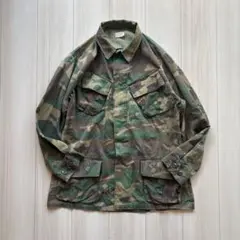 70s US ARMY ジャングルファティーグジャケット 4th カモ M-Rのサムネイル